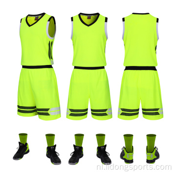 Blanco polyester gesublimeerde digitale basketbalshirts